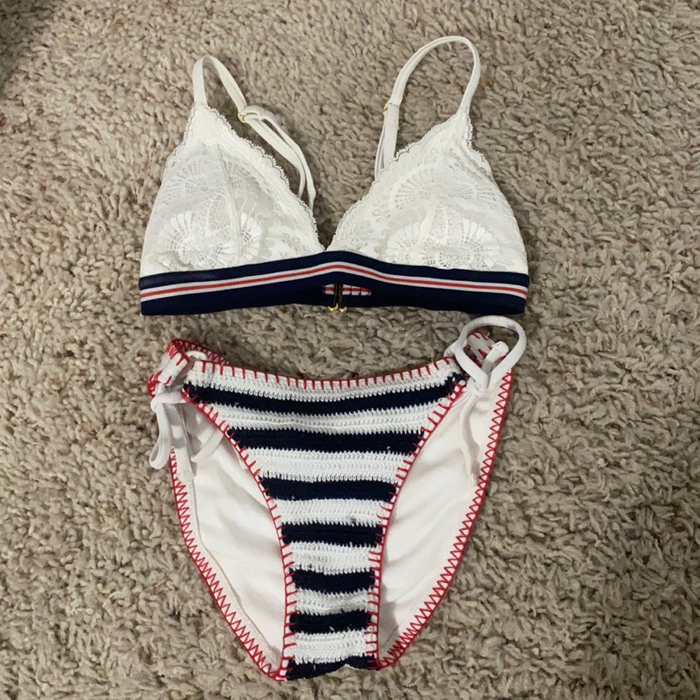 Red/White/Blue Two-Piece Swimsuit